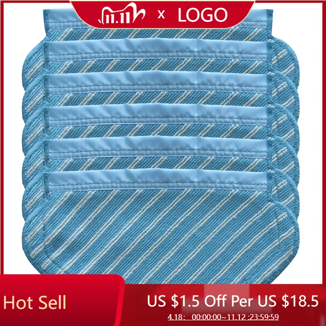

6 X Mop Cloths Microfiber Pads For Ecovacs Deebot Ozmo 920 950 T5 Vacuum Cleaner Cover Mopping Cloth Mop Pad Sweeper Replacement