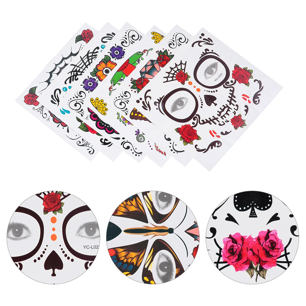 

12 шт., водостойкие наклейки на лицо для Хэллоуина