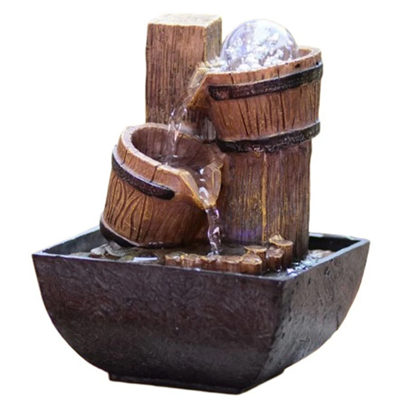 

Water Fountain Decoration Gift Living Room Office Creative Desktop Rockery Desktop Decoration EU Plug