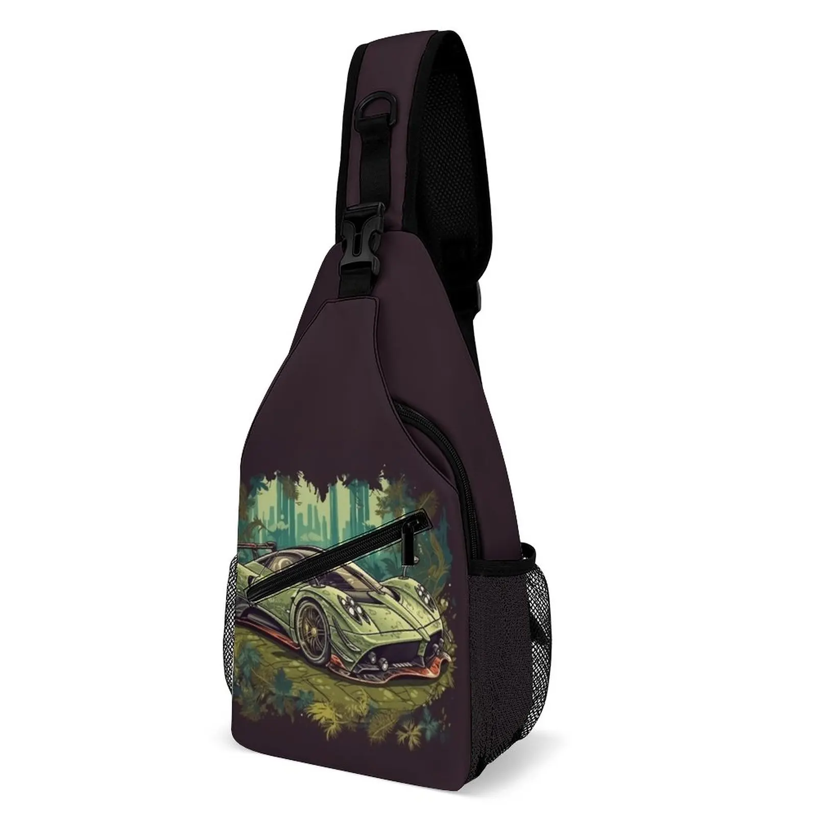 

Speed Sports Car Shoulder Bags Nature Style Cartoon Stylish Chest Bag Men School Trip Sling Bag Fishing Print Small Bags