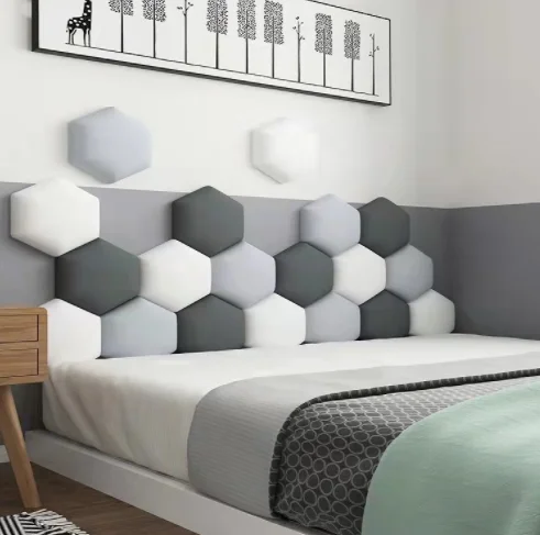 

2020 hexagon Tatami soft bags stick to themselves Headboard decorate