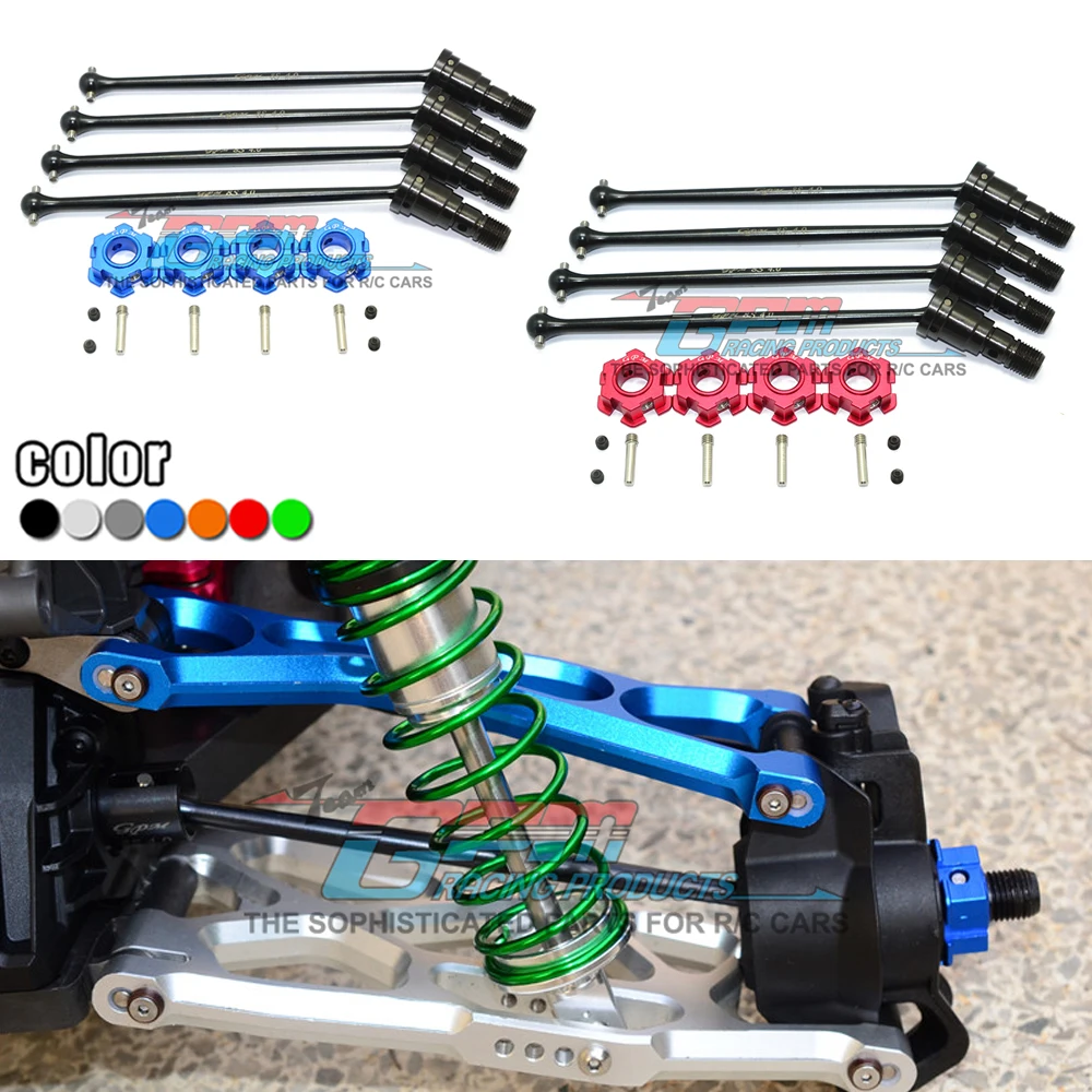 GPM металлический передний/задний приводной вал CVD + ступицы колеса 7750X + 7768 + 7756 для 1/5 X-Maxx 6S/8S 77086-4 77076-4 Monster Truck