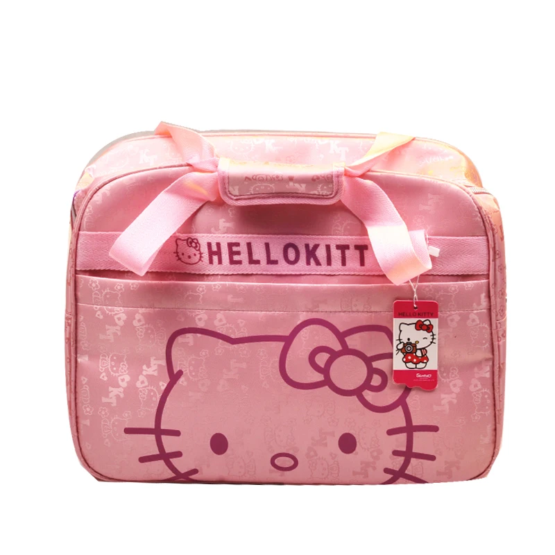 

Explosive Cartoon Hello Kitty Travel Bag Folding Waterproof Luggage Bag One Shoulder Diagonal Fitness Sports Bag Birthday Gift