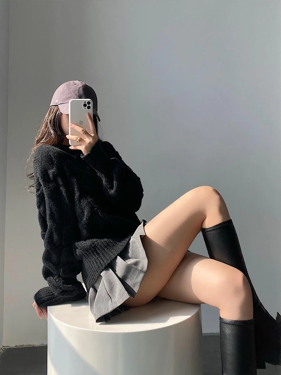 

WOMENGAGA American Round Neck Loose Slim Long Sleeve Knitted Pullover Sweater Casual Korean Women Tops 2022 Sweet 0ONW