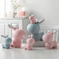 cartoon deer piggy bank creative resin ornaments girls birthday gifts housewarming crafts decorations gifts
