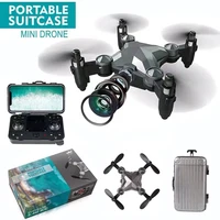 remote control mini drone suitcase model four axis aircraft aerial photography big kids toys