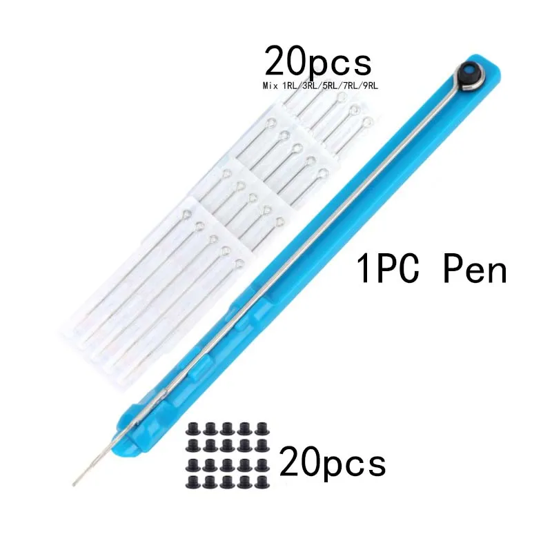 

Tattoo Manaul Poke Pen Kit with 20pcs Tattoo Needles and 20pcs Grommets for Tattoo Artist and Beginners