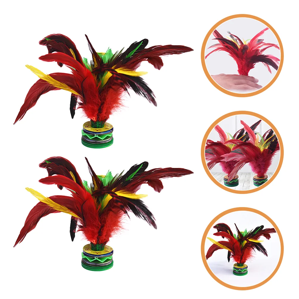 

2Pcs Toys Kick Shuttlecocks Chinese Jianzi Kids Leisure Toys Chicken- Shuttlecocks for Outdoor Exercise Sports