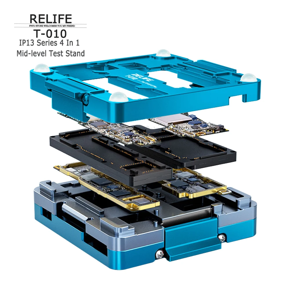 Cheap For IP 13 Test Stand RELIFE T 010 4 In 1 for Iphone 13 Mini Pro Max Full Series Motherboard Test Non slip Fixture Repair Tool