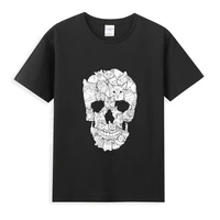 cat skull design horror skull t shirt homme summer tops short sleeve tee shirt pure cotton vogue style unisex