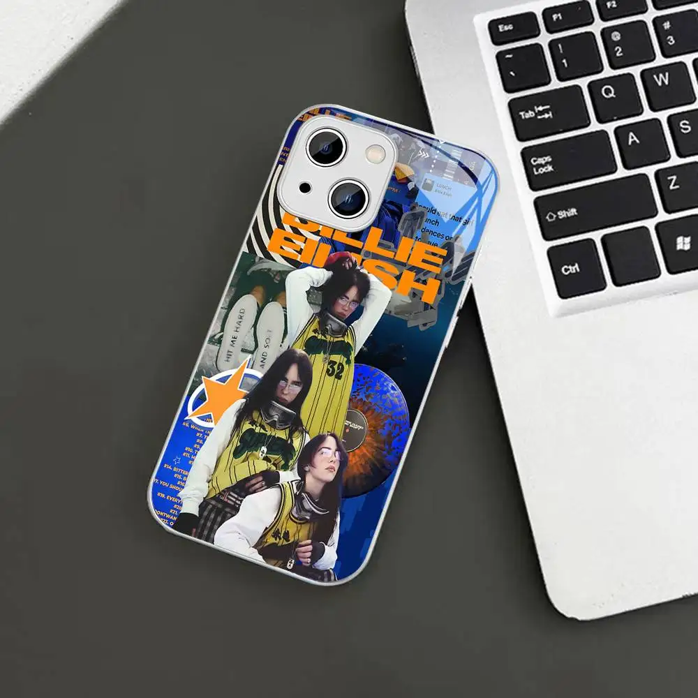 Фото Защитное стекло Pop B-Billies Singer E-EilishS для iPhone 14 13 12 11 Pro Mini XS MAX 14Plus X XS XR №3