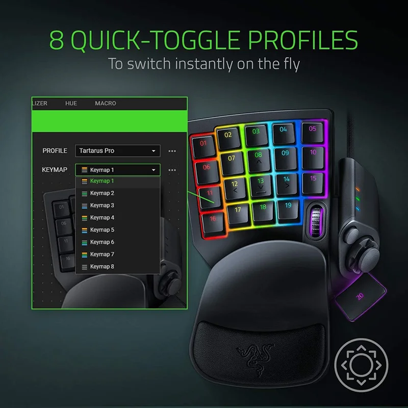 Игровая клавиатура с аналоговым оптическим переключателем Razer Tartarus Pro — 32