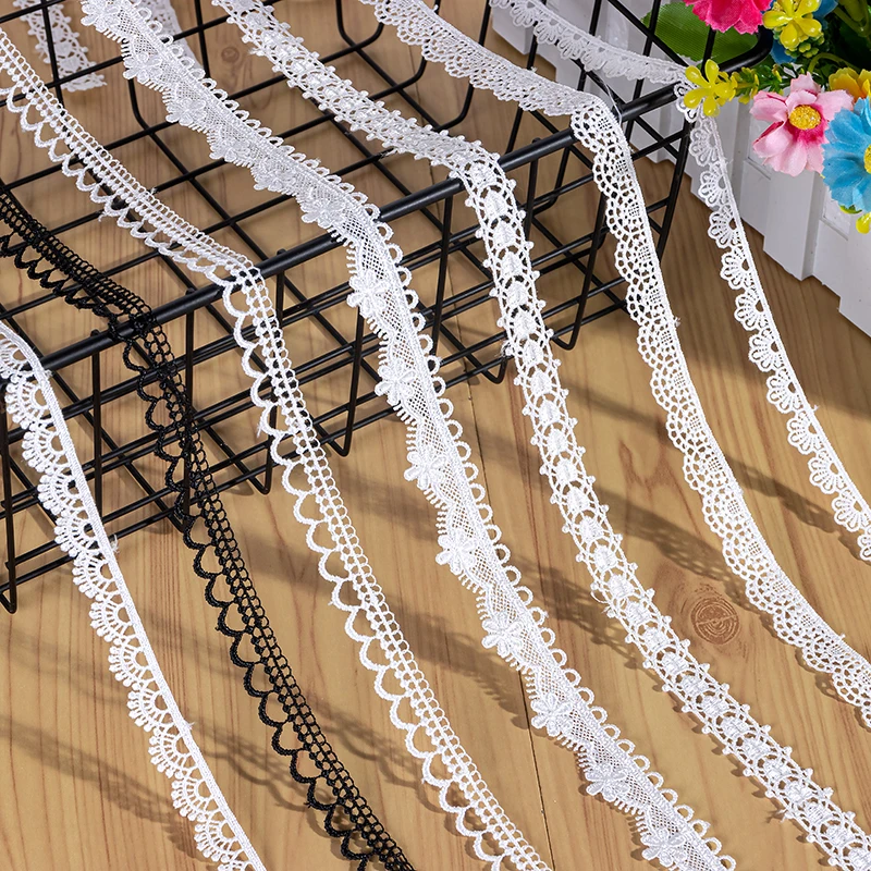 Маленький Широкий полиэстер с полой вышивкой кружевной тканевый воротник вырез