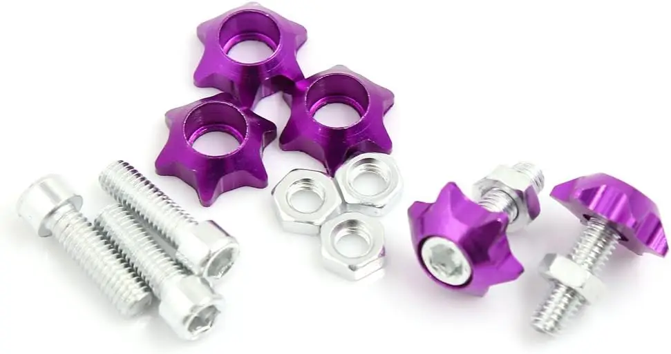 

25 Pcs Cars Motorcycle License Plate Bolts Screws Purple 6mm