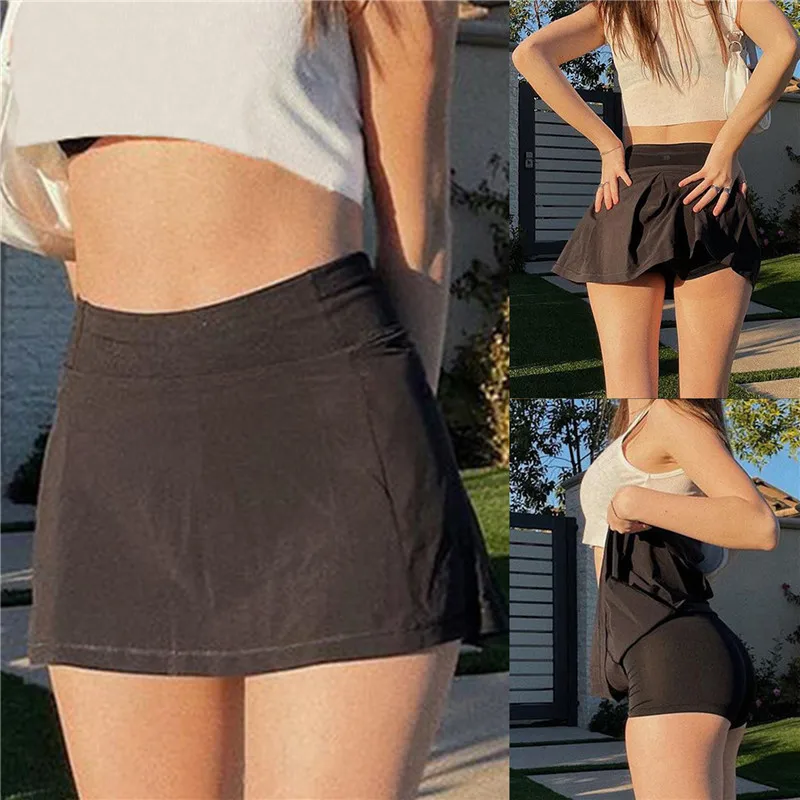 

Punk Style Y2K High Waist Skirt Aesthetics Pastel Patchwork A-Line Black Skorts Cute Streetwear High Quality Short Bottoms