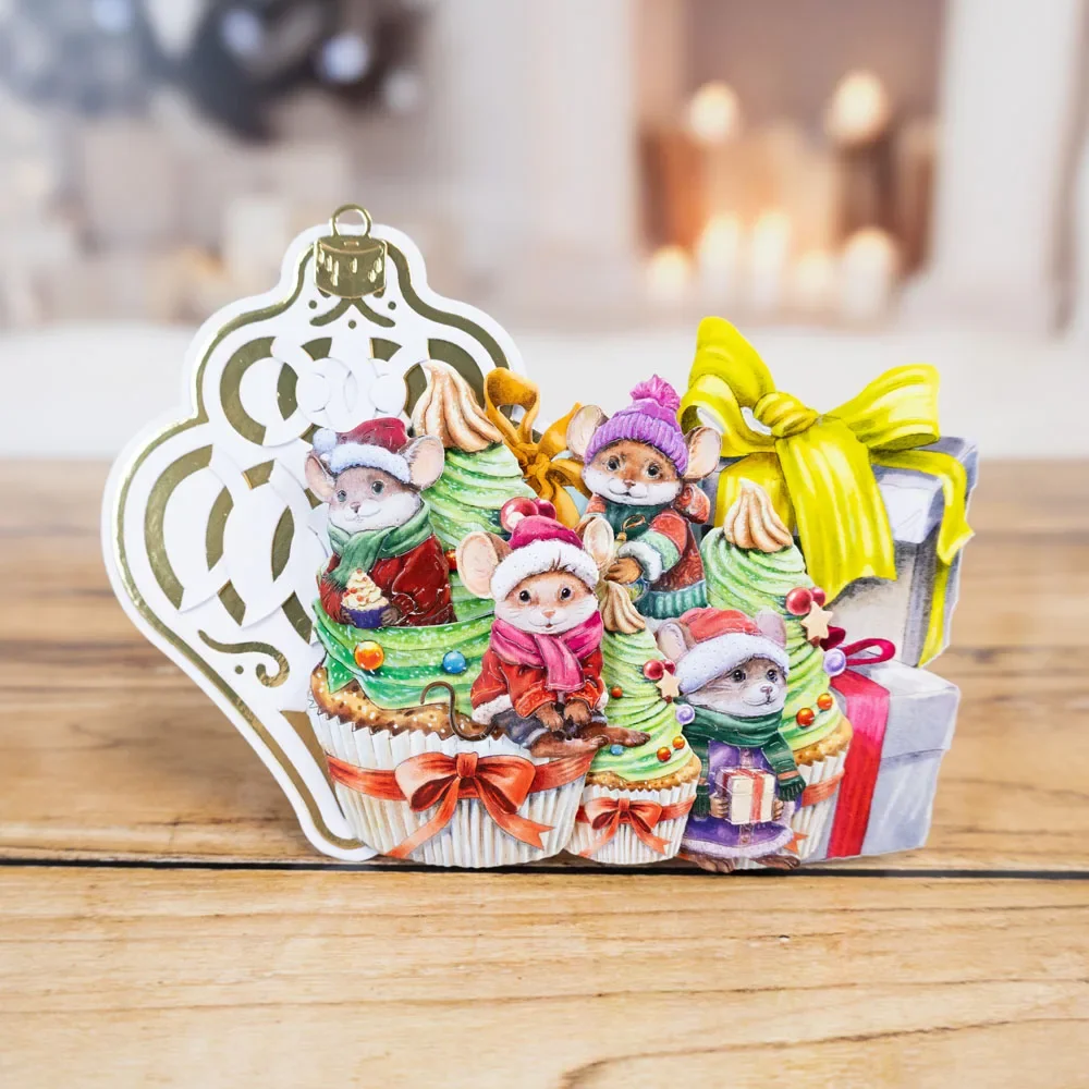 Новинка счастливая Рождественская мышь подаренная Милая для торта