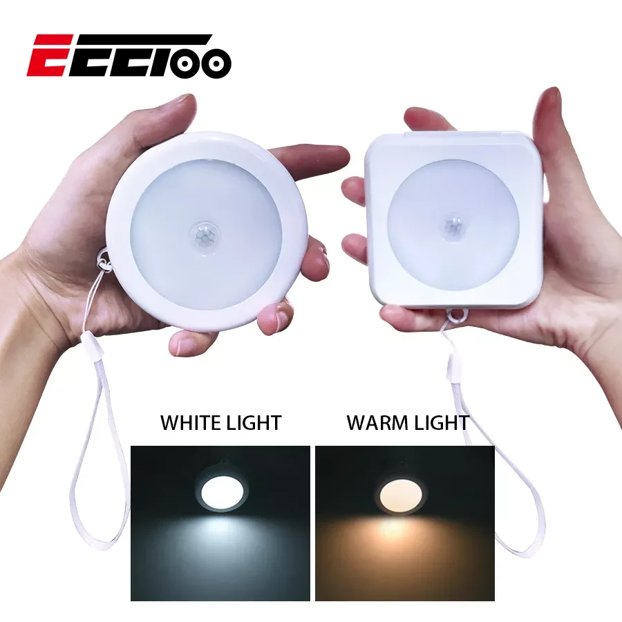 

EeeToo Motion Sensor Night Light for Children Cabinet Stairs Lights PIR Infrared LED Sensor Wall Night Lamp Emergency Nightlight