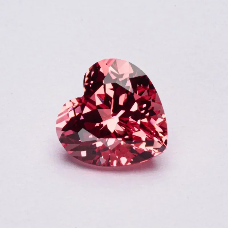 Фото Выращен в лаборатории Padparadscha, красный цвет лотоса, драгоценный камень в форме сердца для подвесок, изготовления ювелирных изделий, сделай сам, материалы для колец, сертификат на выбор №3