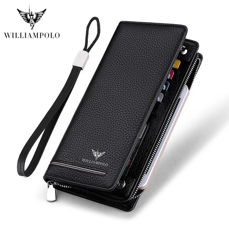 

Luxury Brand Men Zipper Wallets Mens Purse Clutch Business Wallets WILLIAMPOLO 219