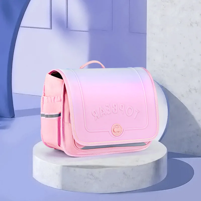 British Style Children Vertical Horizontal Gradient Large Backpacks Simple Girls Boys Student Primary School Bags Back To School