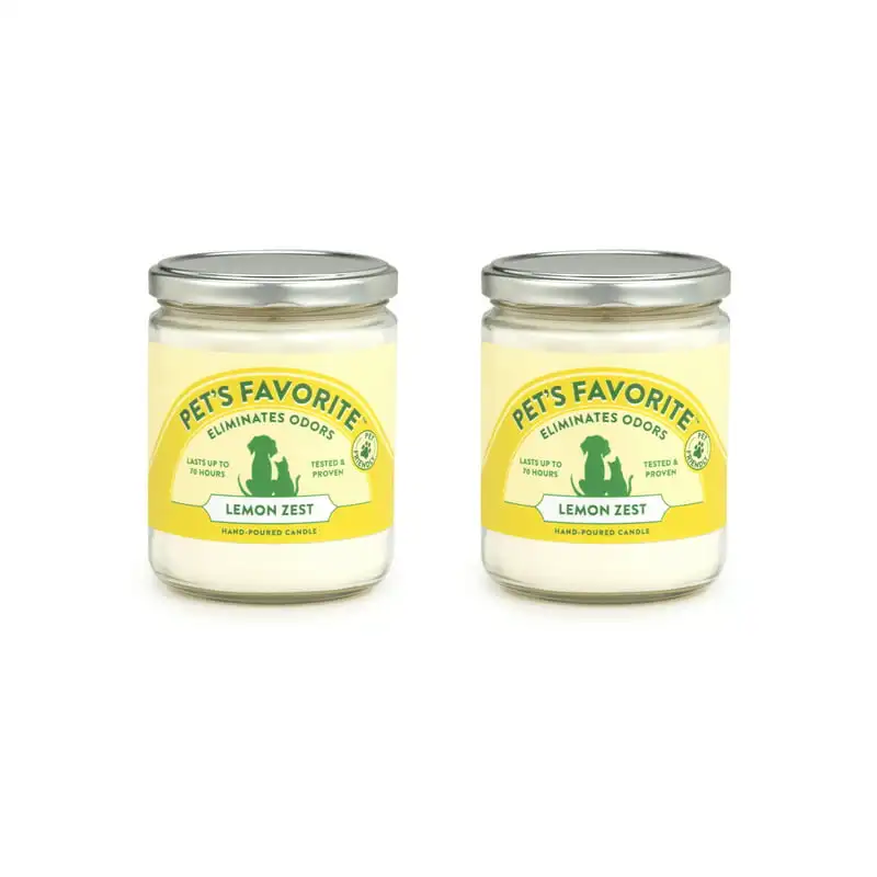 

Favorite Hand-Poured Odor Eliminating Candle, Lemon Zest Scent (2 Pack)