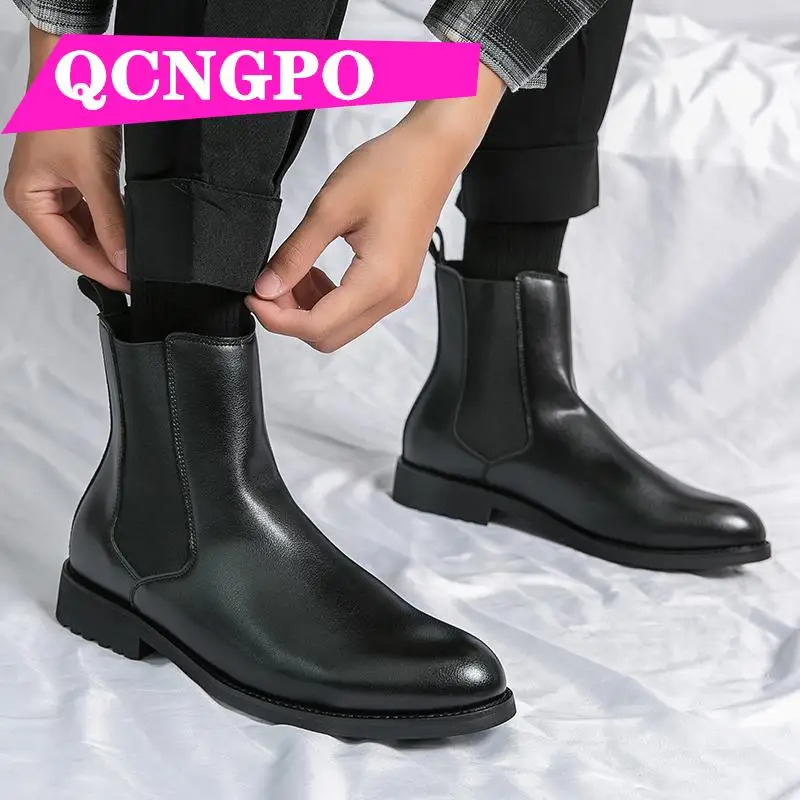 

Chelsea boots men's winter boots Medium Cut vintage boots business boots retro boots ankle boots casual boots short boots