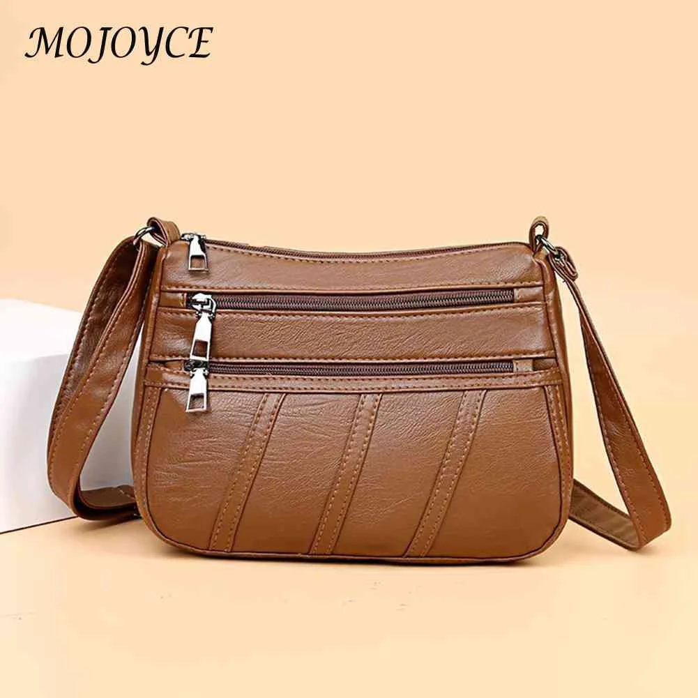 

Сумка на плечо из искусственной кожи для женщин, модный простой однотонный мессенджер через плечо, сумка для мам с несколькими карманами, да...