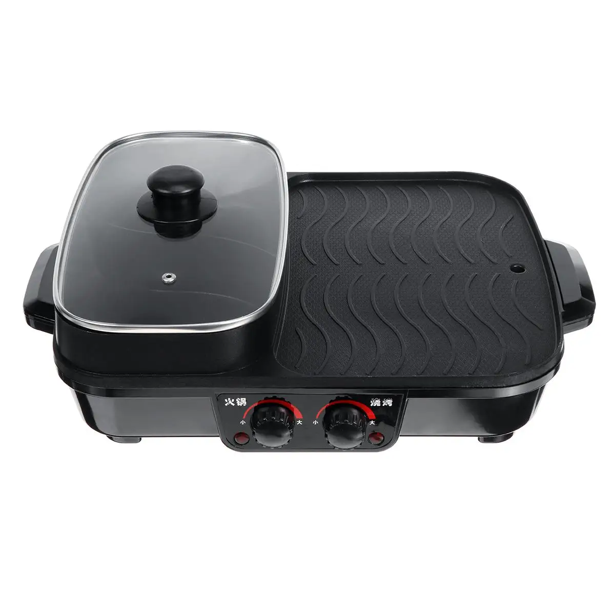 1300W Multifunctional Electric BBQ Grill 220v Electric Hot Pot Barbecue Pan Non Stick Plate For Outdoor Picnic Skillet Hotpot