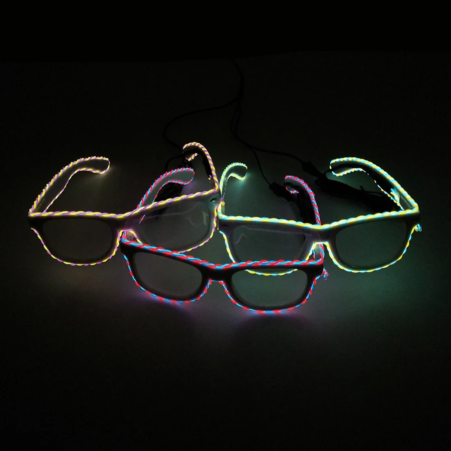 Новинка светящиеся очки EL Lemniscate светодиодные круглые для Хэллоуина