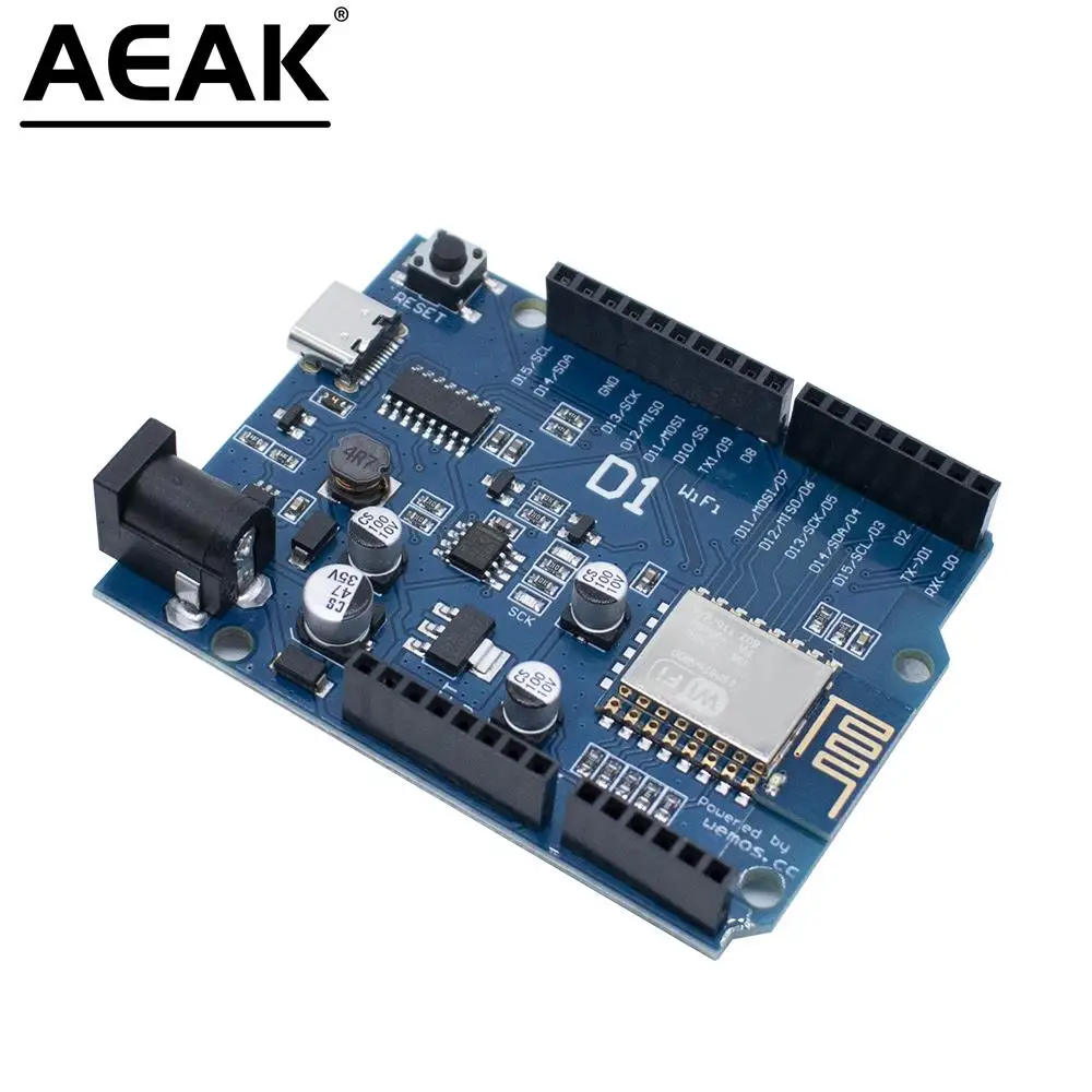 WeMos D1 UNO R3 CH340 ESP-12E CH340G Плата разработки Wi-Fi на базе ESP8266 Shield Smart Electronic PCB для Arduino