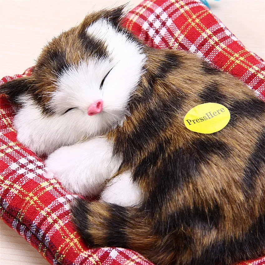 

Милая имитация спящих кошек, плюшевые куклы, украшения для автомобиля, домашнего стола, декор для гостиной, милые мягкие котята, кукла, игруш...