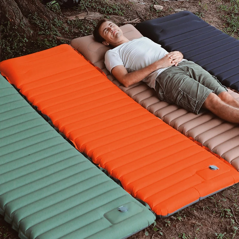 

Color Cushion Self Sleeping Two Mat Inflating Camping Ultralight Air Tents Mattress In Pillow Pads Pump Build Picnic Thicken