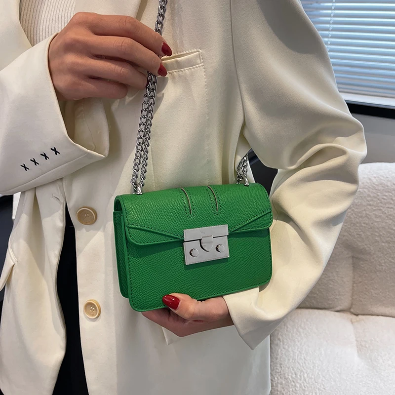 

Super Mini Cute PU Leather Crossbody Purse Brand Chain Side Bags for Women 2022 Summer Trendy Shoulder Handbags Luxury Designer