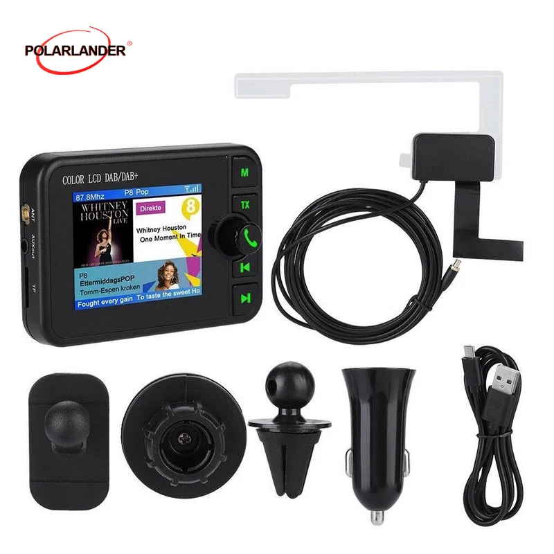 

Автомобильный цифровой радиоадаптер DAB, FM-трансмиттер с Bluetooth, музыка для потоковой передачи, TF-карта, mp3-плеер, цифровое радио