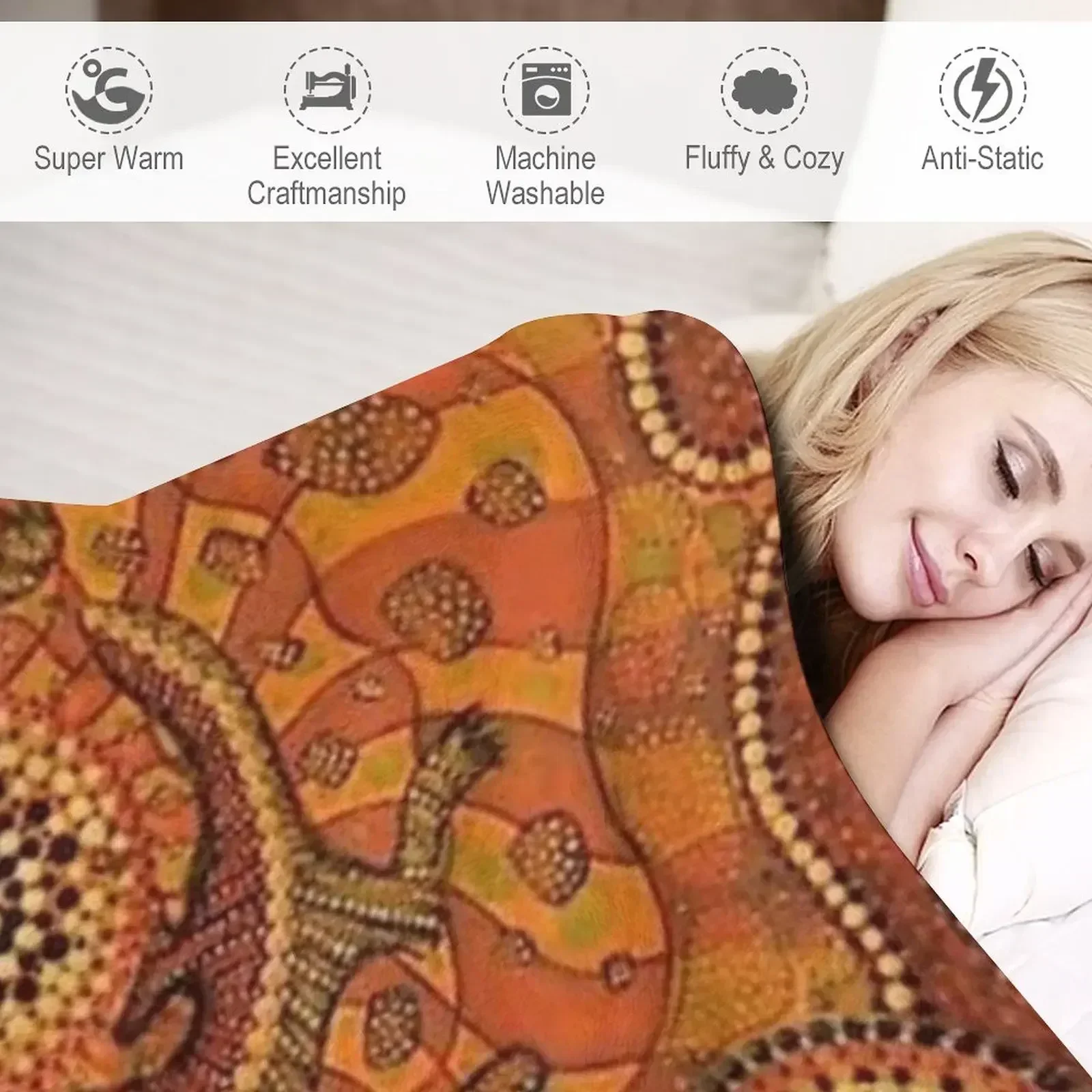 Одеяло Goanna Dreaming для дивана волосатые одеяла