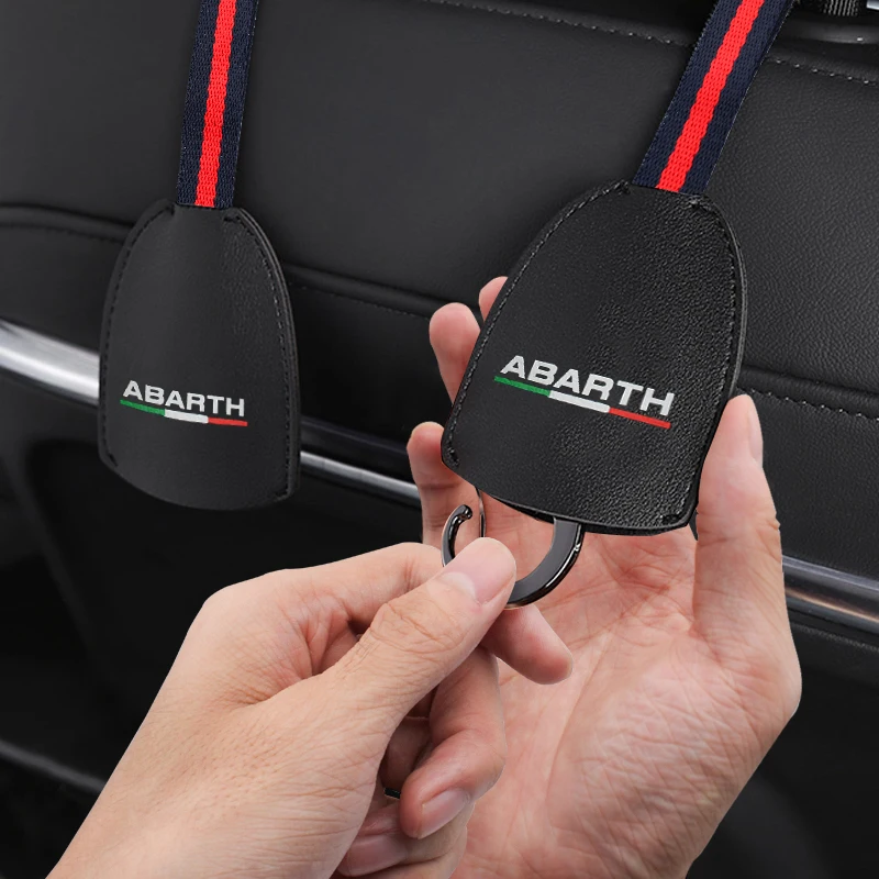 

1/2PCS Car Seat Headrest Leather Hook Hanger Storage Holder for Abarth Stilo Viaggio 595 500 695 Punto Auto Interior Accessories