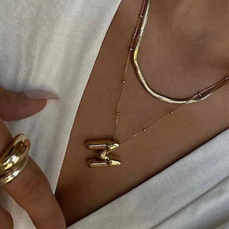 Очаровательные золотые ожерелья с подвеской в виде объемных пузырьков надписью