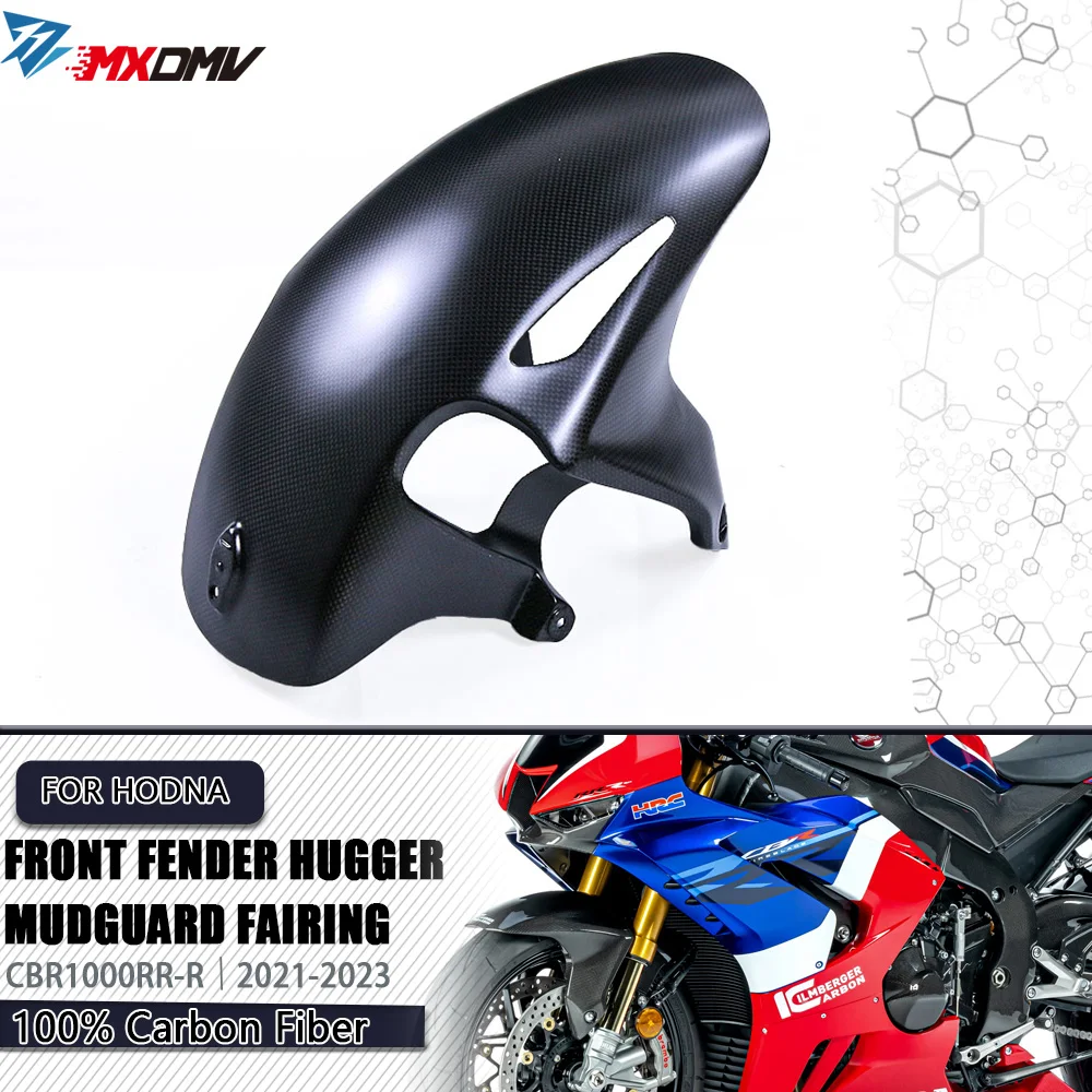 

For Honda CBR1000RR-R 2021 2022 2023 100% 3K Dry Carbon Fiber Motorcycle Modification Front Fender Hugger Mudguard Fairing Kit