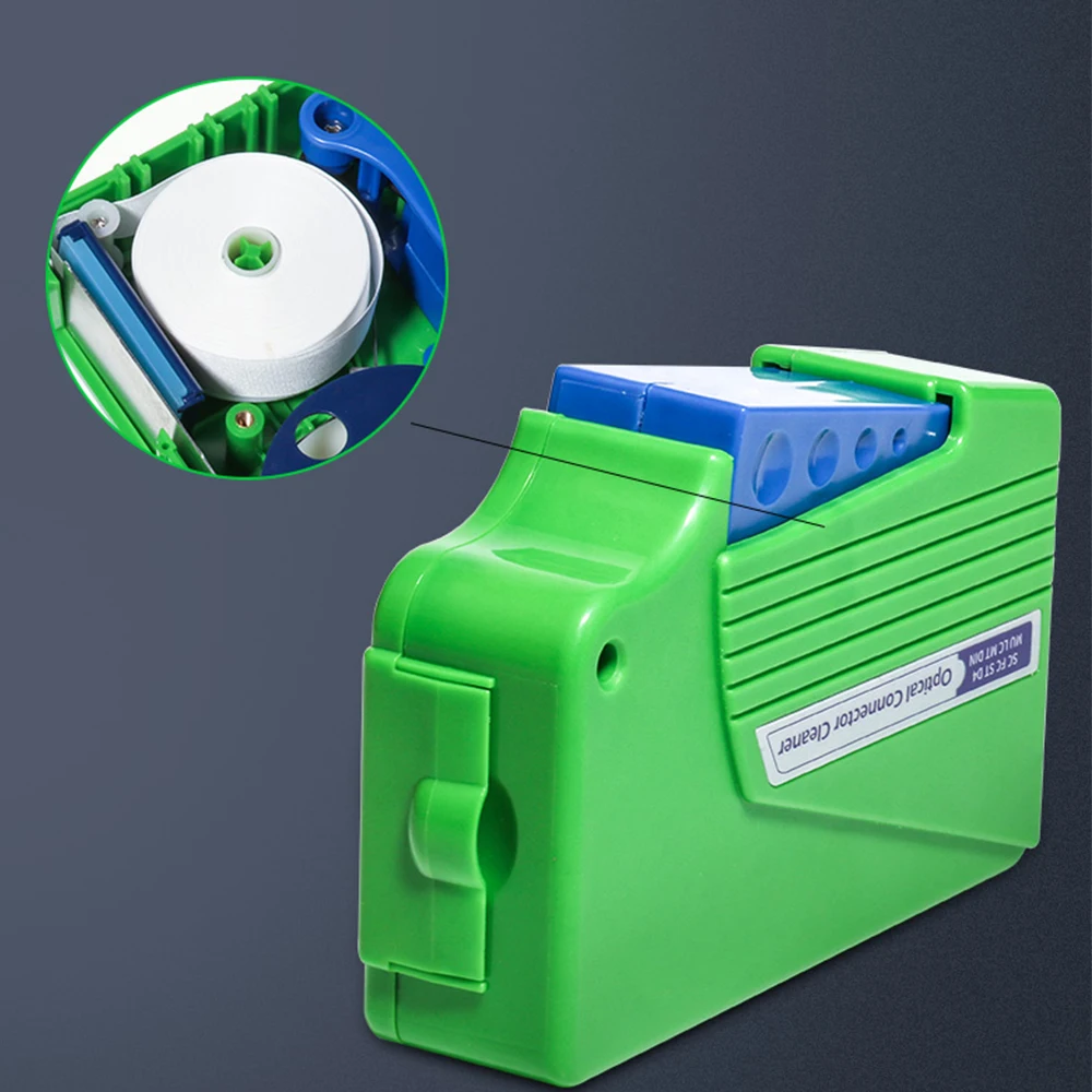 KCC-550 Fiber Cleaning Box SC FC ST LC MU MT D4 DIN Optical Connector Cleaner Cleaning Box Cleaning Tool 500+ Times Clean Core