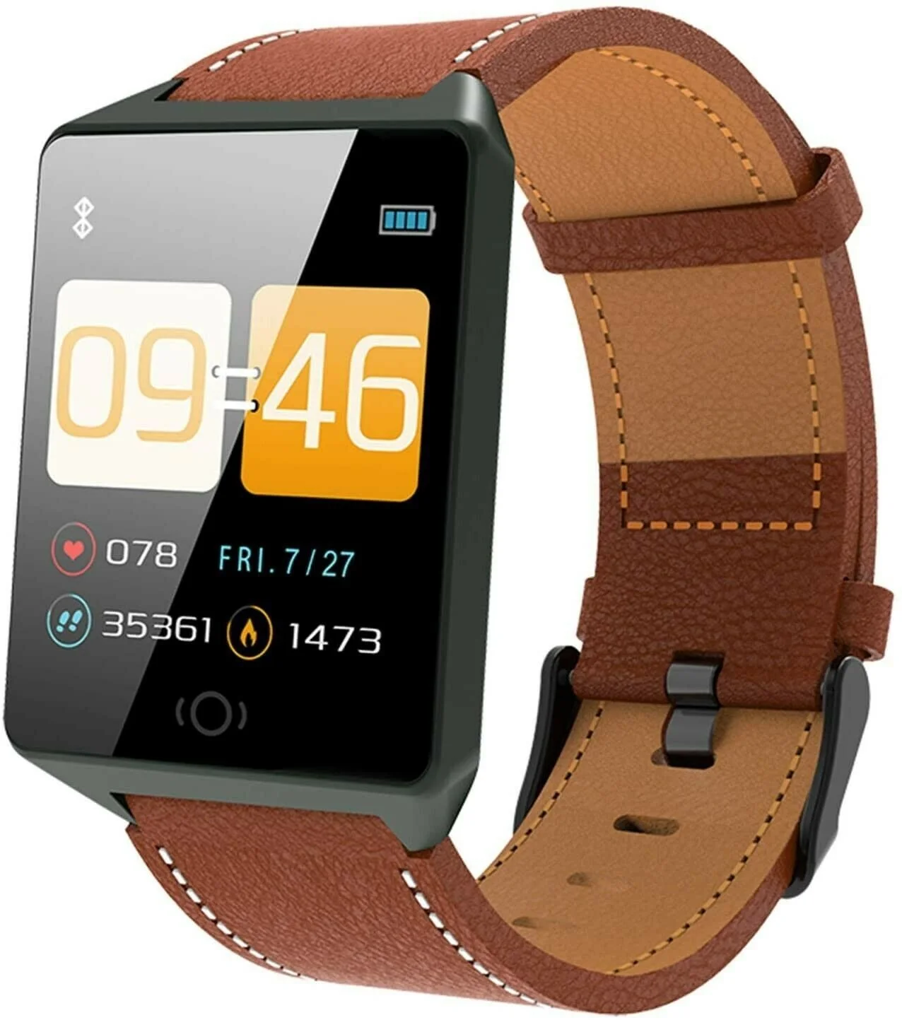 

FOR Smartwatch mens womens Brown Fitness Activity Tracker Custom Dial 1.3" HD Screen