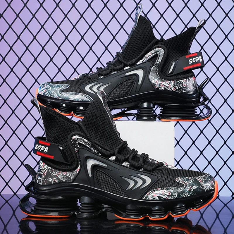 Hot New Men Sneakers Cushioning Running Shoes Mesh Breathable Comfortable Light Male Non-Slip Wearable Sports Shoes Dropshipping