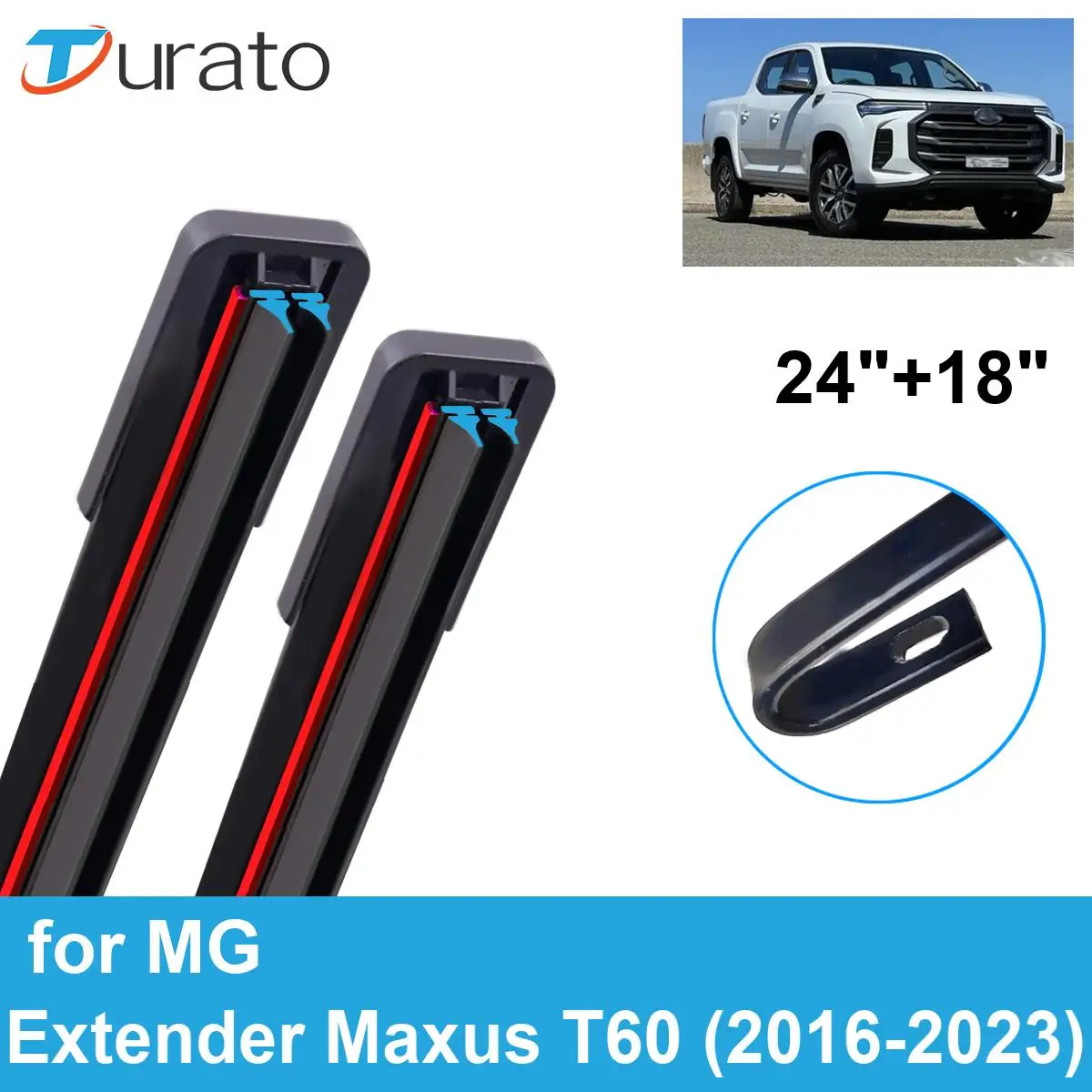 Автомобильный дворник для MG Extender Maxus T60 2016-2023 24 &quot+ 18&quot передние и задние щетки