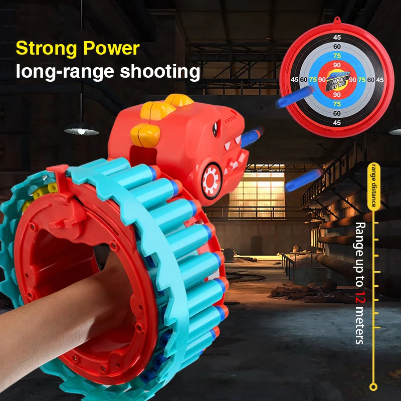 

2022 New Bacelet Electric Continuous Shooting Soft Bullets Dino Tyrannosaurus Rex Boys Game Children Gifts Kids Dinosaur Gun Toy