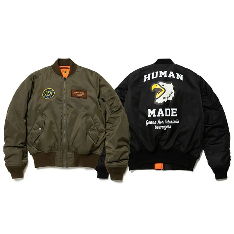 

Made Human 23AW MA-1 Eagle Badge Retro Printing Air Force Flight Cotton Suit Jacket Men's And Women's Coats