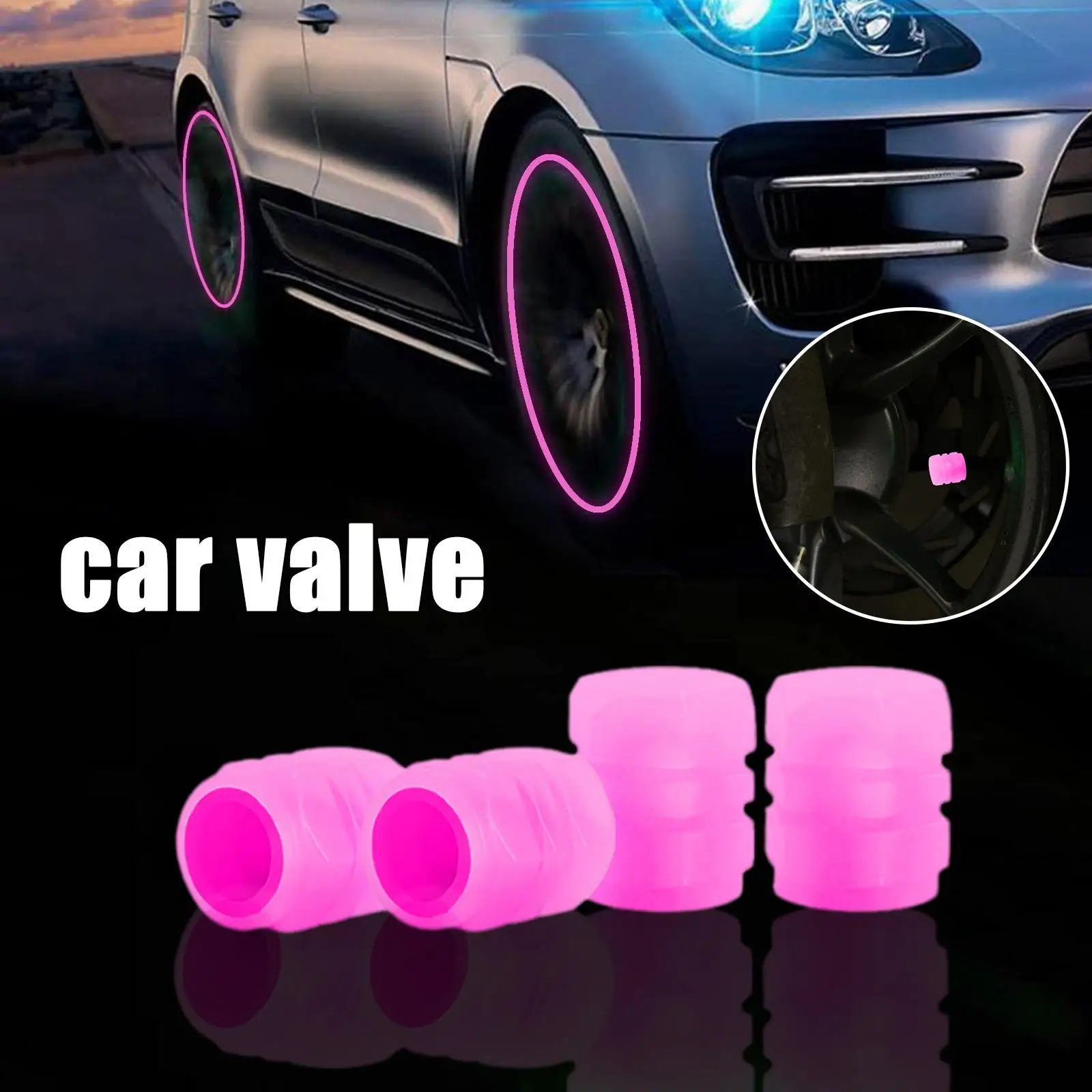 

Universal Luminous Valve Plastic ABS Dust-proof Decorative Tires Accessories Tyre Stem Covers Applicable Car Motorcycle Bike