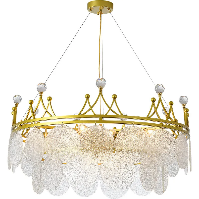 

Led Post Modern Art Glass Iron Golden Ceiling Chandelier Hanging Light Lampen Lustre Suspension Luminaire For Vila Living Room