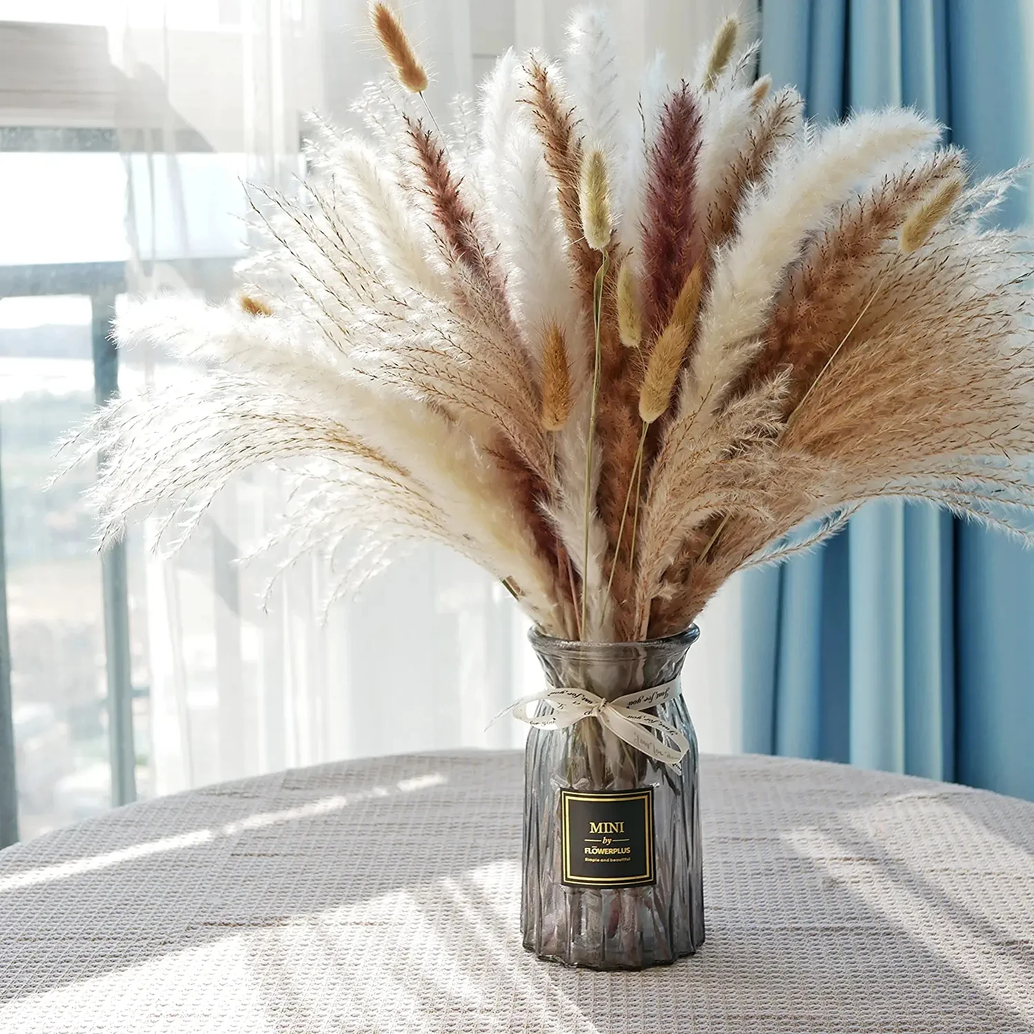 

Natural Fluffy Pampas Grass Dried Flowers Bonquet Boho Christmas Home Decor Reed Phragmites Wedding Decoration Arrangement