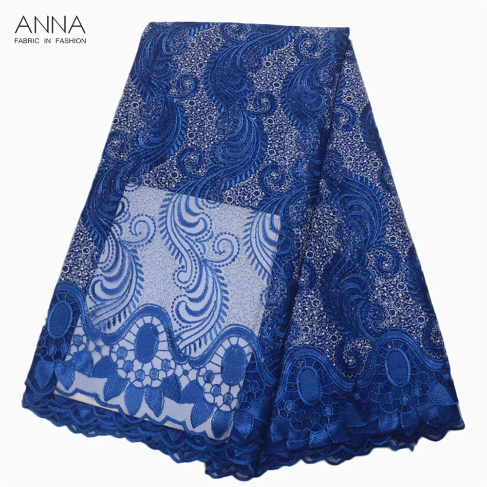 Вышитые африканские сетчатые кружева с камнями высококачественные фатиновые