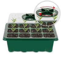 135pcs plastic nursery pot 12 holes seed grow planter box greenhouse seeding garden seed pot tray plant seedling tray with lid