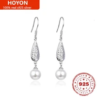 hoyon simple diamond zircon pearl earrings trendy womens earrings 2022 100 s925 silver earrings ladies fashion personality